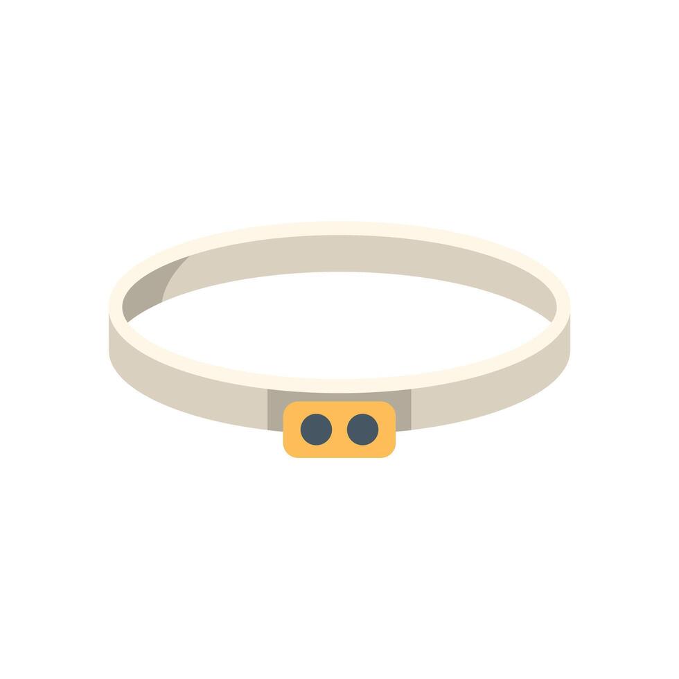 White smart bracelet with fitness tracker showing health data vector