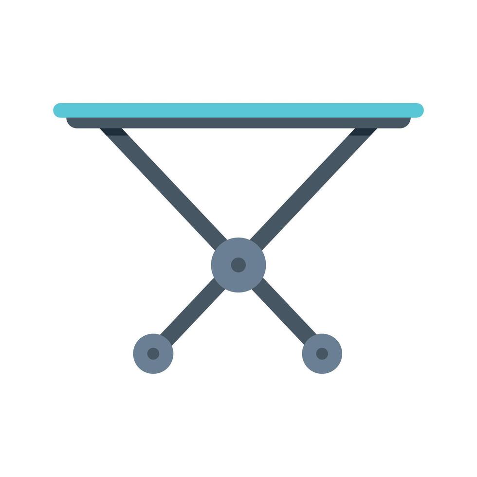 Ironing board folding and standing with wheels for laundry service vector