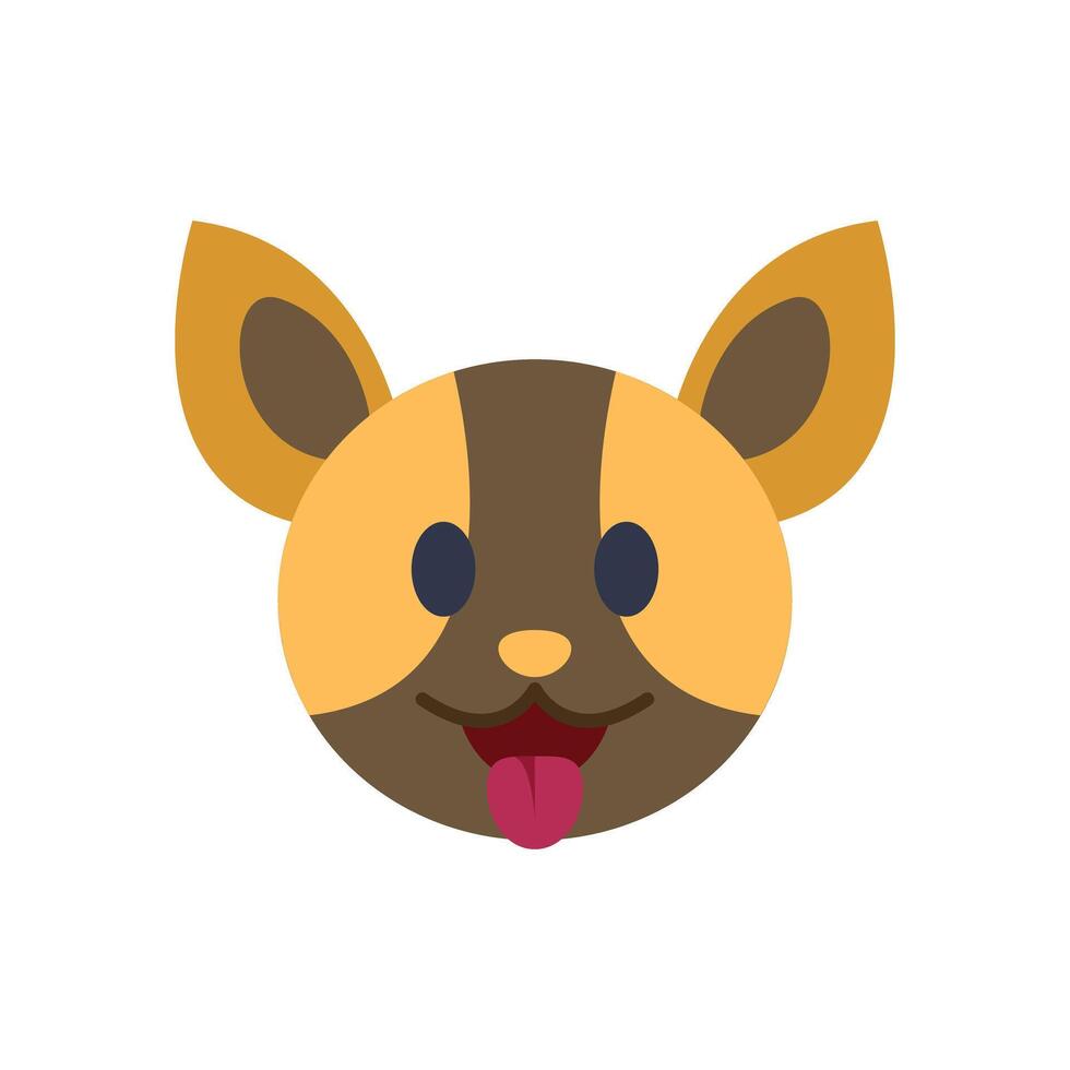 Cute cartoon puppy dog face sticking out tongue vector