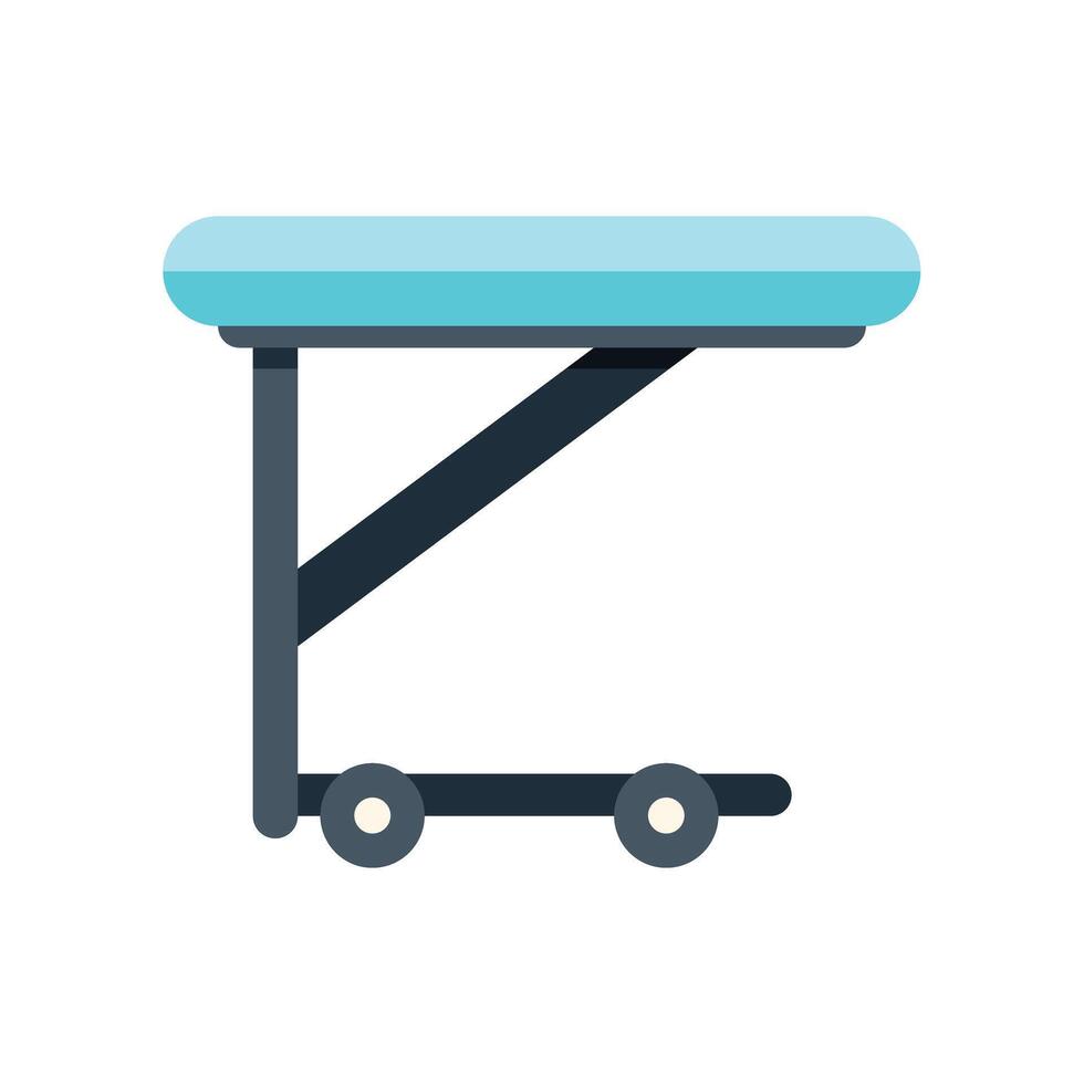 Medical examination table standing on wheels side view vector