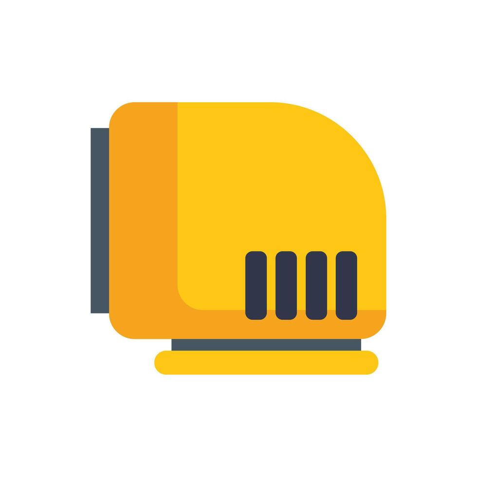 Yellow portable air conditioner cooling the air vector