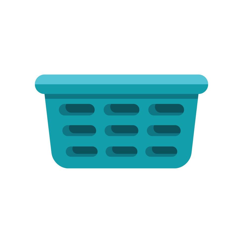 Empty plastic laundry basket isolated on white background vector