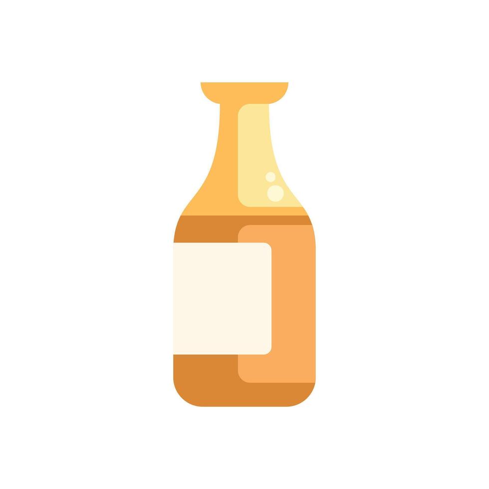 Glass bottle containing sparkling water or juice with blank label vector