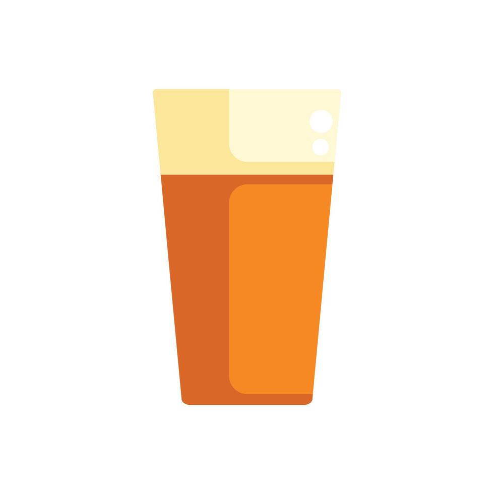 Tall glass of beer with foam on top minimalist illustration vector