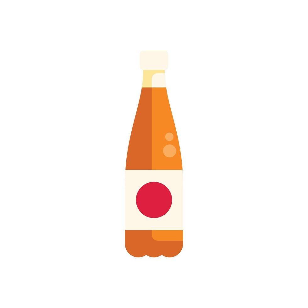 Plastic bottle with label containing refreshing fizzy drink vector