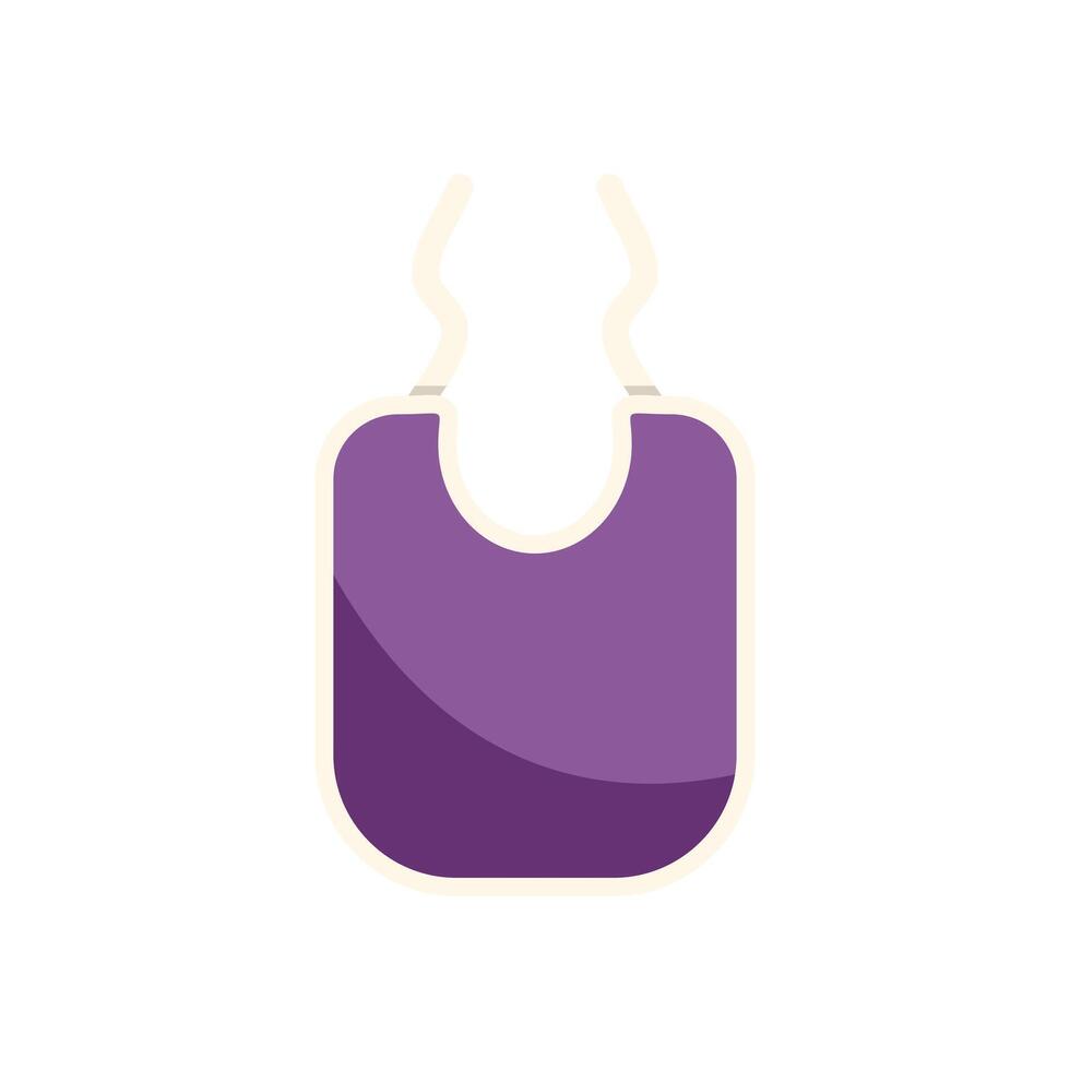 Purple baby bib protecting clothes while eating vector