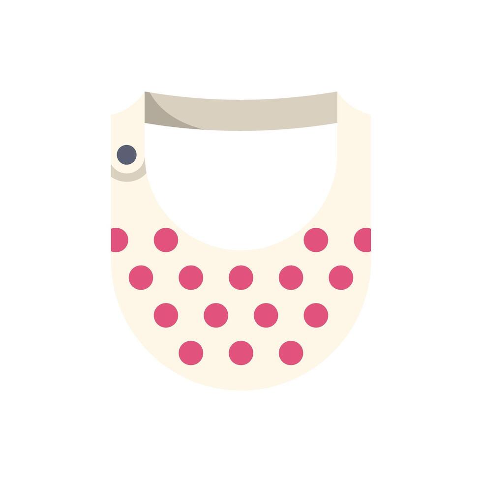 Baby bib with pink polka dots for protecting clothes while eating vector