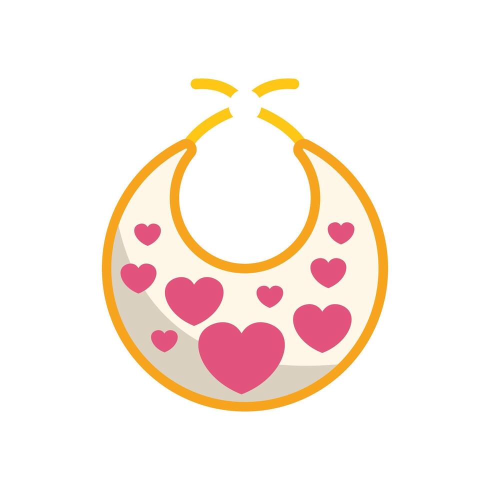 Baby bib with hearts design for newborns vector