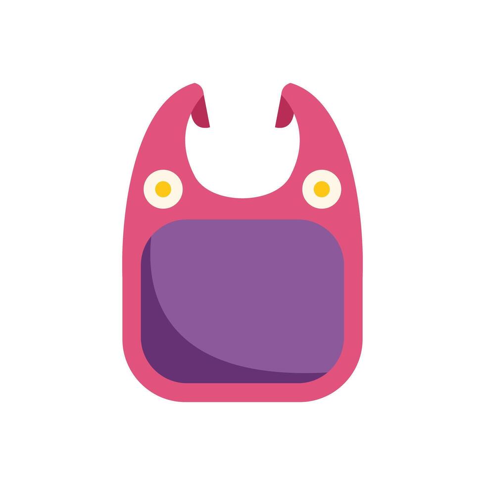 Pink baby bib with pocket for feeding eating infants vector