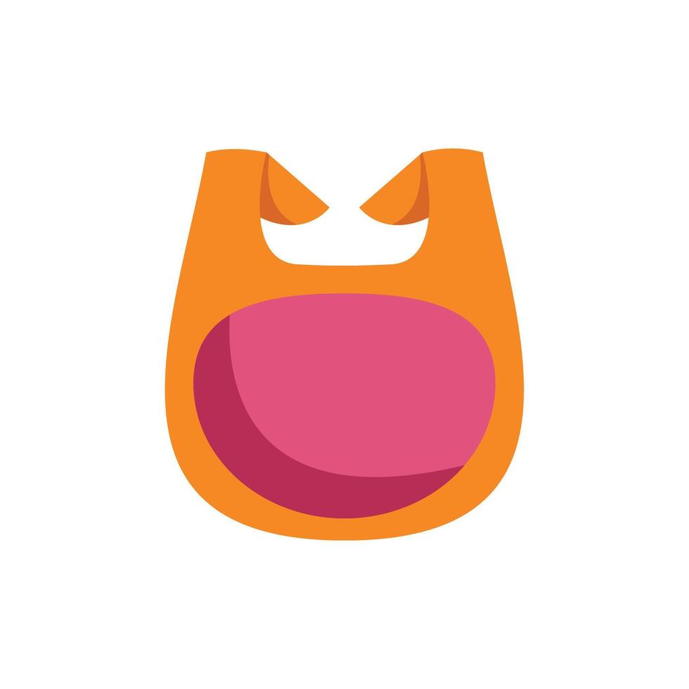 Orange plastic bag floating in a void with pink background vector