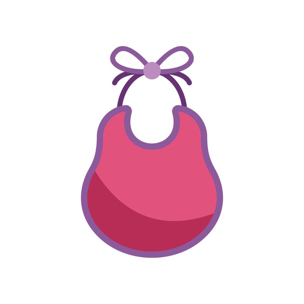 Pink baby bib with a bow tie illustrating baby shower concept vector
