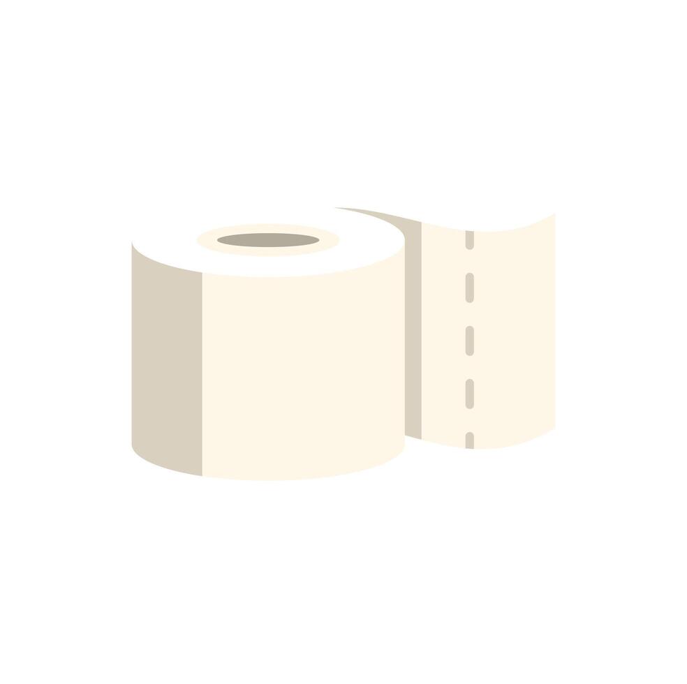 Toilet paper roll unrolling displaying perforated line for easy tearing vector