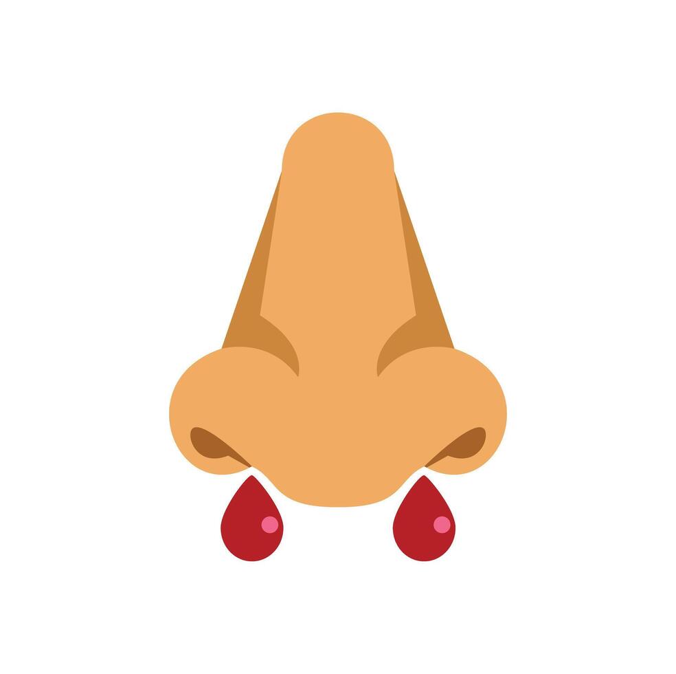 Human nose bleeding showing epistaxis symptom vector