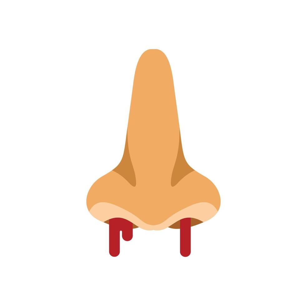 Human nose bleeding showing epistaxis symptom vector