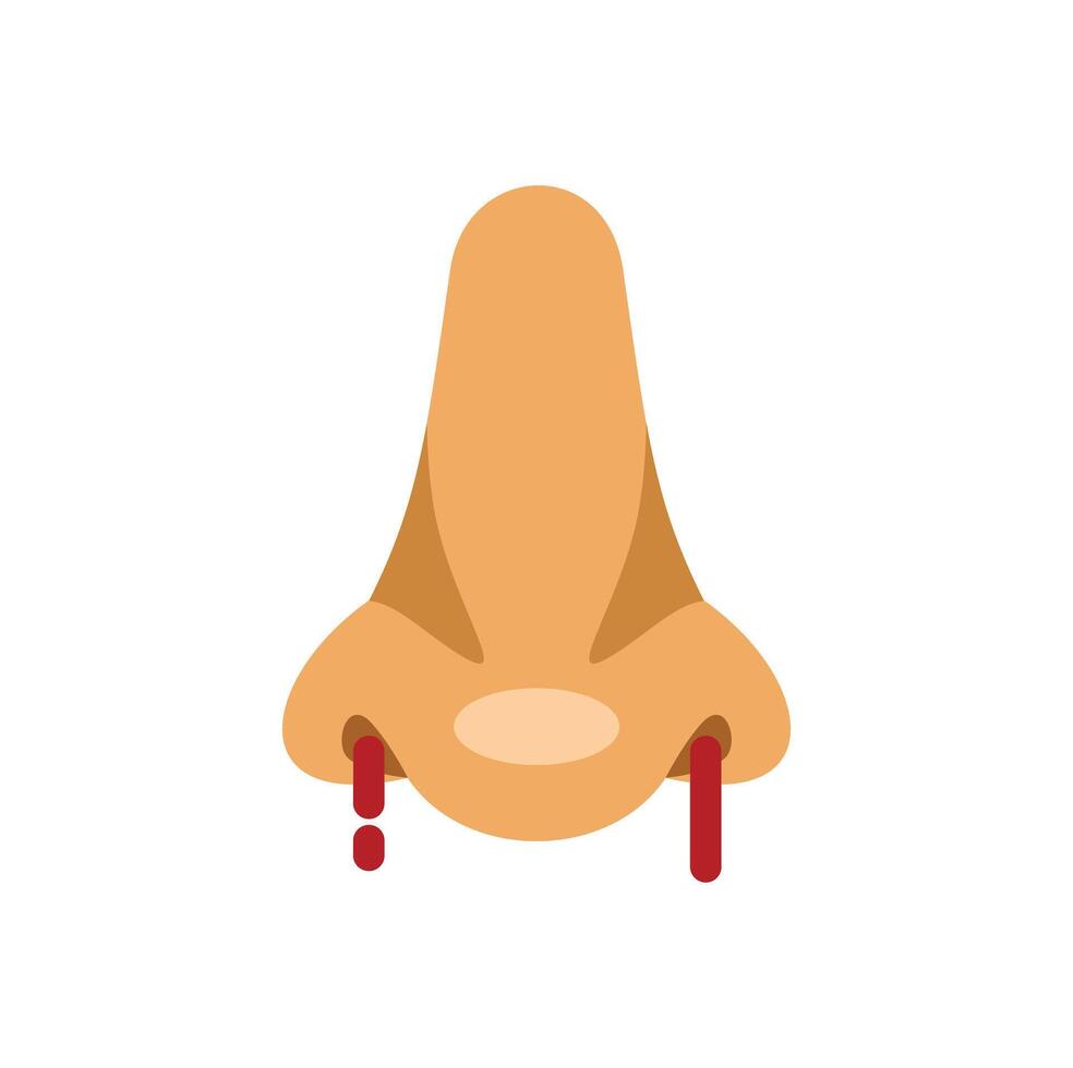 Human nose bleeding showing epistaxis symptom vector