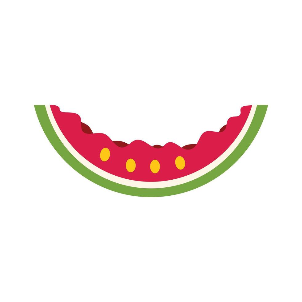 Watermelon slice showing ripe red flesh and seeds vector