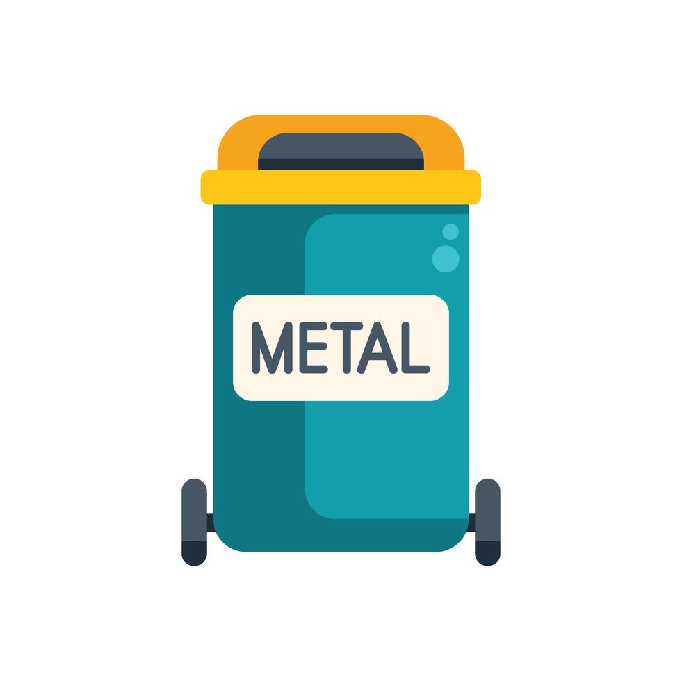Metal waste container promoting recycling and environmental sustainability vector