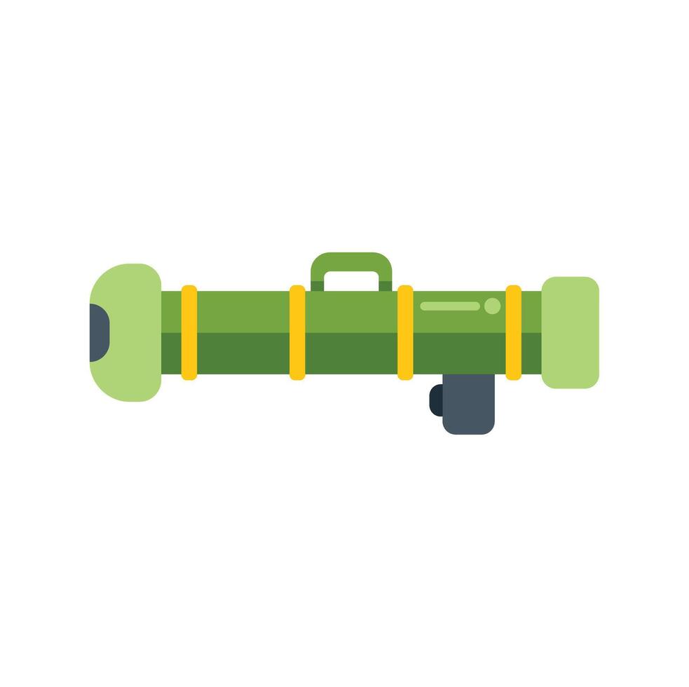 Bazooka weapon military rocket launcher army grenade power powerful war side view vector