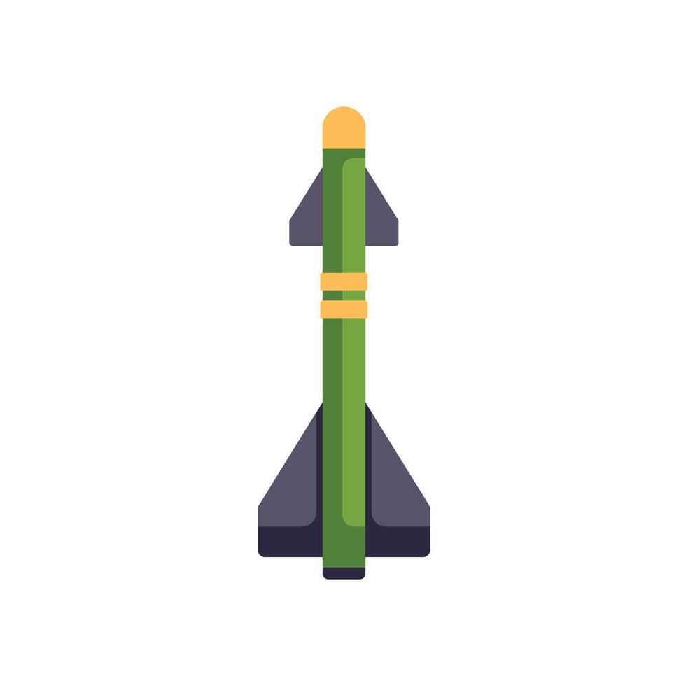 Military rocket missile weapon pointing up ready to launch vector