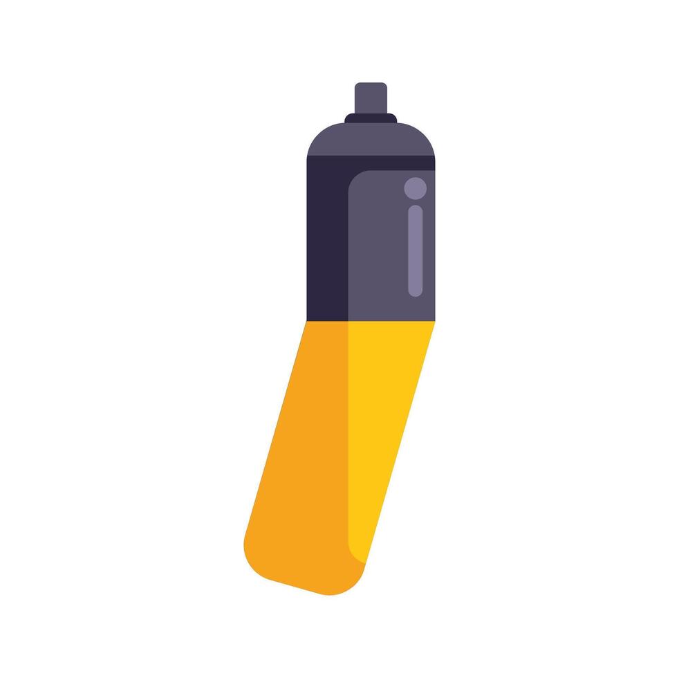 Yellow and black spray paint can tilting right vector