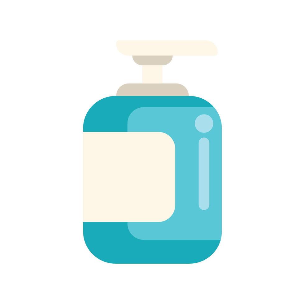 Blue dispenser bottle showing a blank label for your brand design needs vector