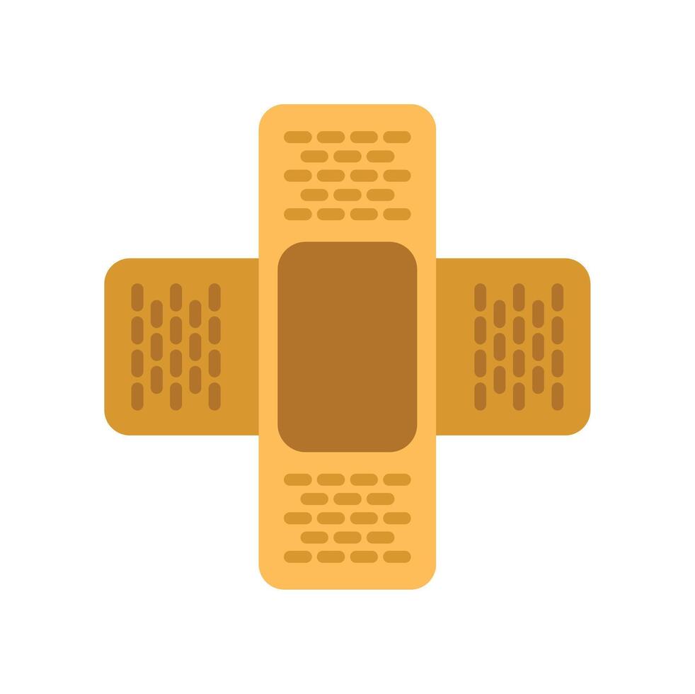 Adhesive bandage protecting a small wound on skin vector