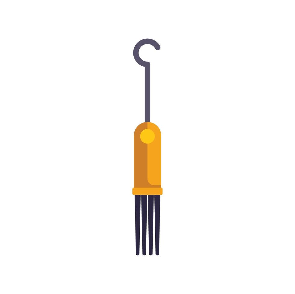 Cleaning brush with wooden handle and hanging hook vector