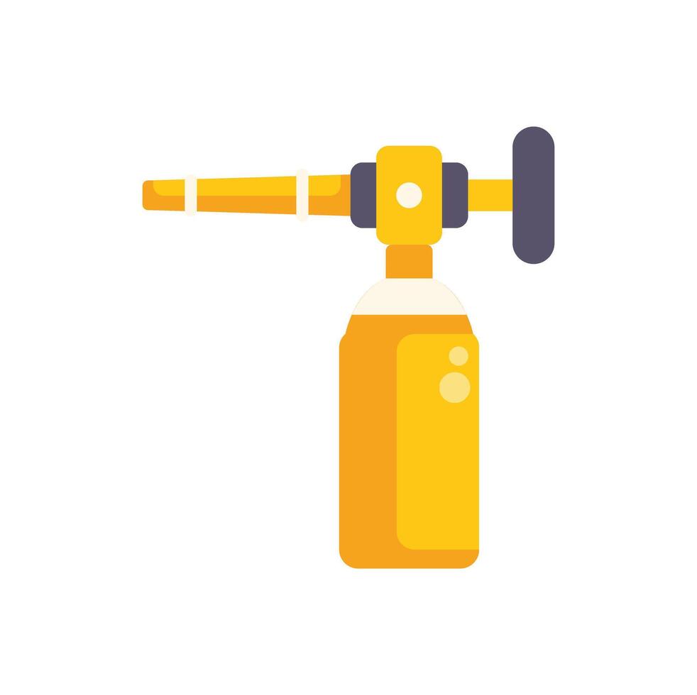 Yellow gas torch creating a flame for various applications vector