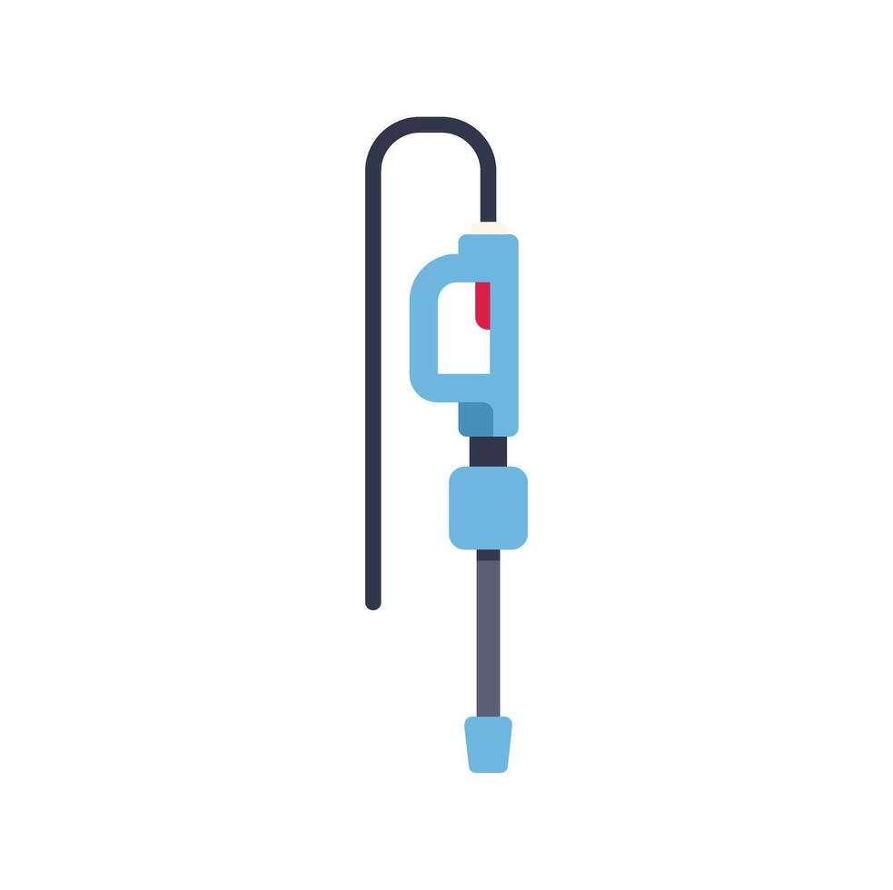Fueling nozzle dispensing gasoline, diesel, or ethanol into vehicle at gas station vector