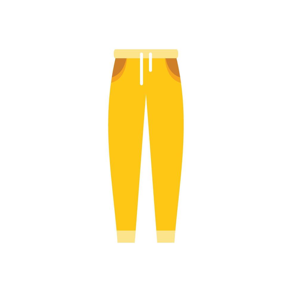 Yellow sweatpants with pockets isolated on white background vector