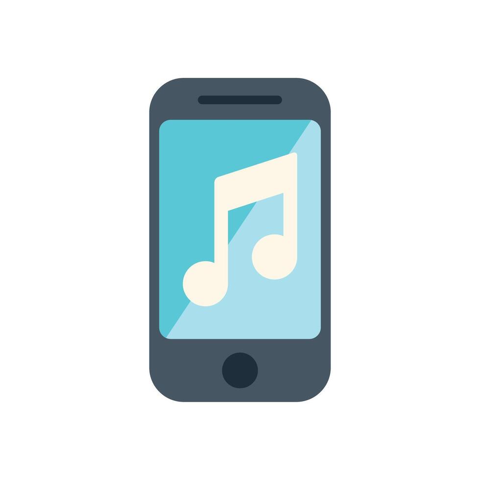 Smartphone showing music note icon on screen vector
