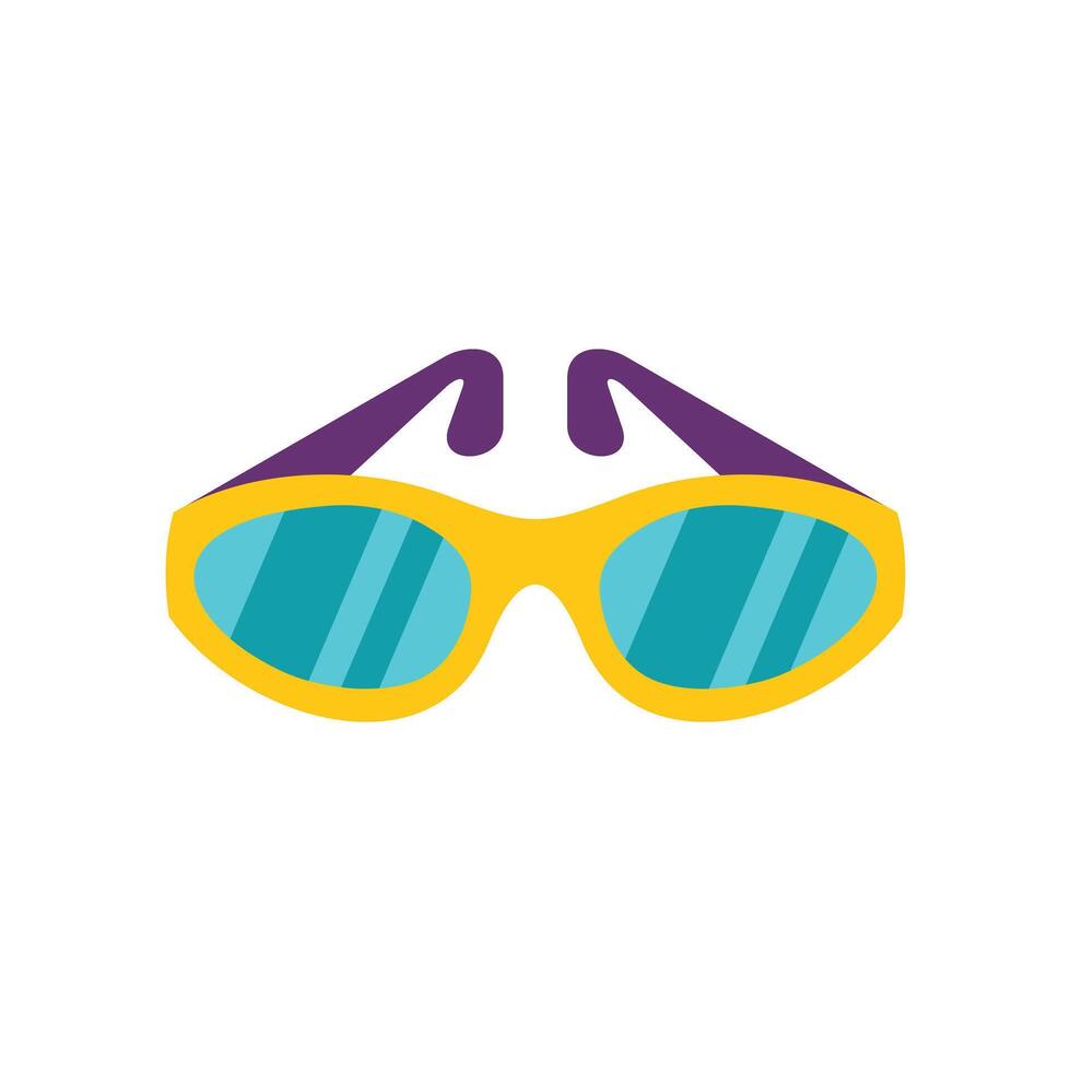 Yellow sunglasses protecting from the sun with style vector