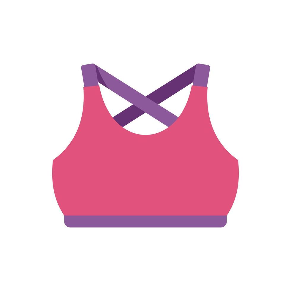Pink sports bra with crossed straps for workout vector