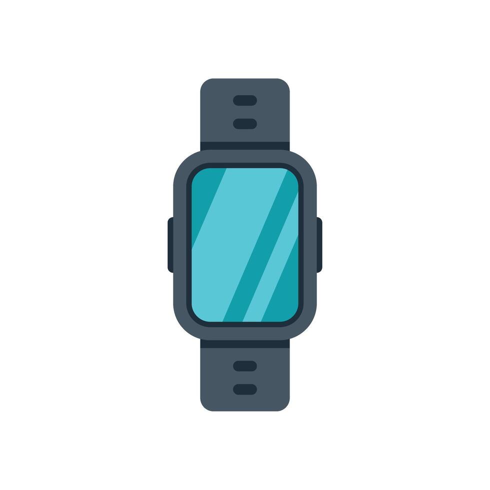 Smart watch displaying blank screen with black strap icon vector