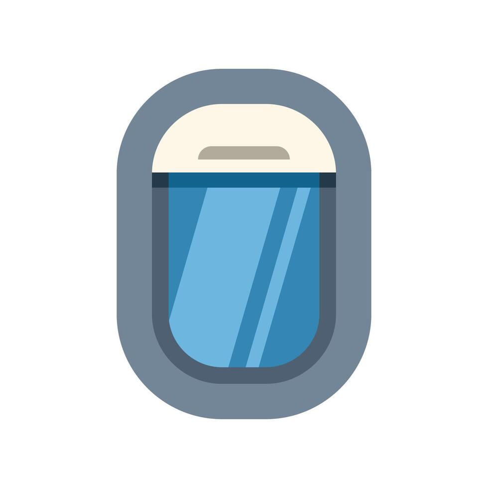 Airplane window showing blue sky for your travel design vector