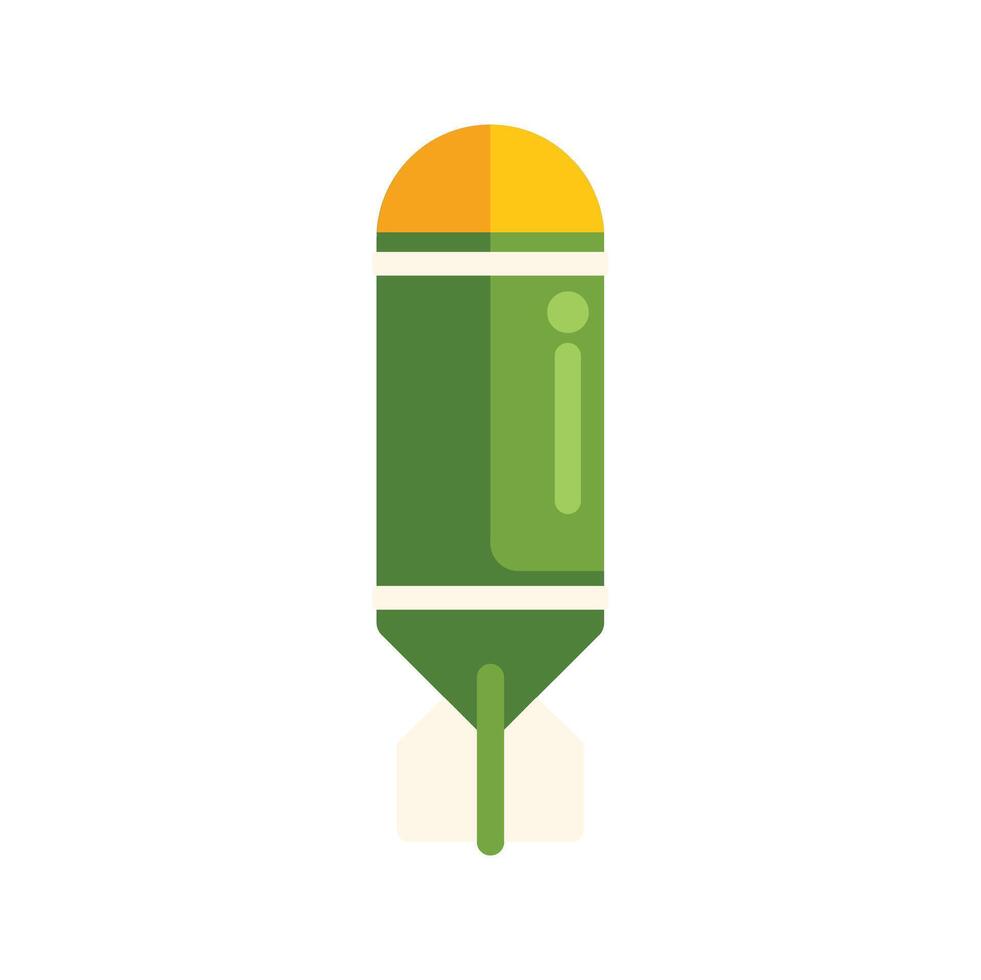 Green bomb falling down with white background vector