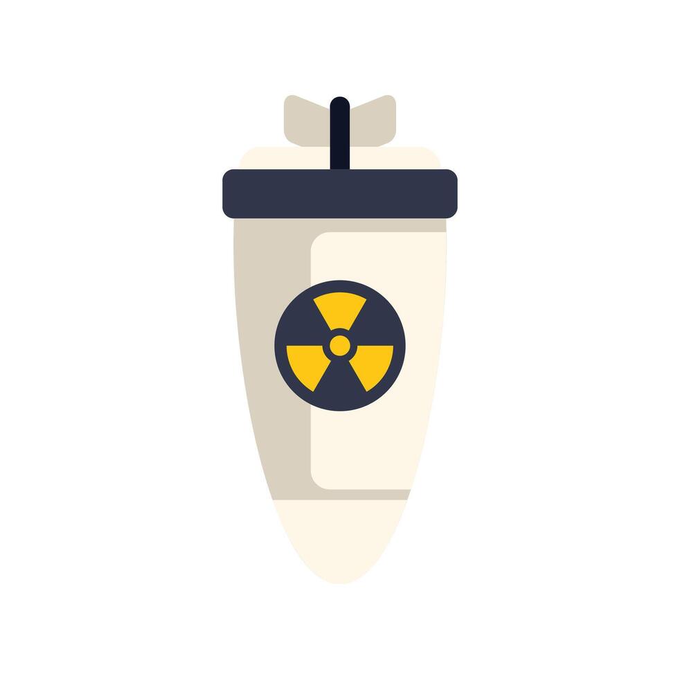 Atomic bomb with radiation symbol showing nuclear weapon vector