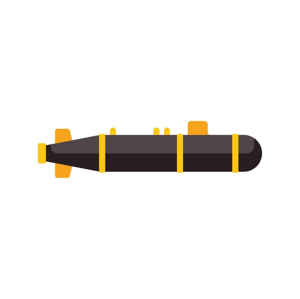 Military submarine cruising underwater using sonar system vector