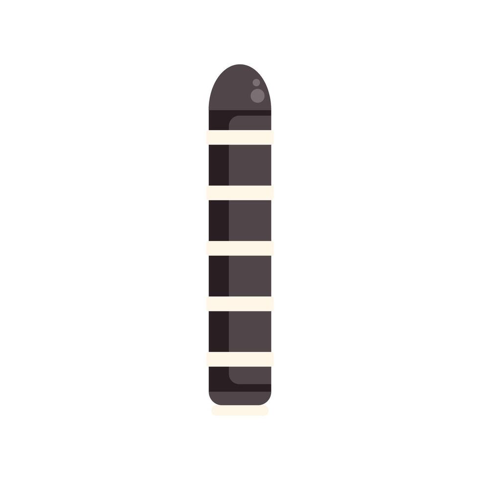 Black and white striped traffic delineator standing upright vector