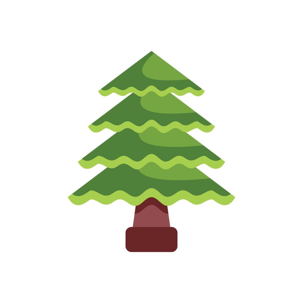 Green stylized christmas tree standing upright vector
