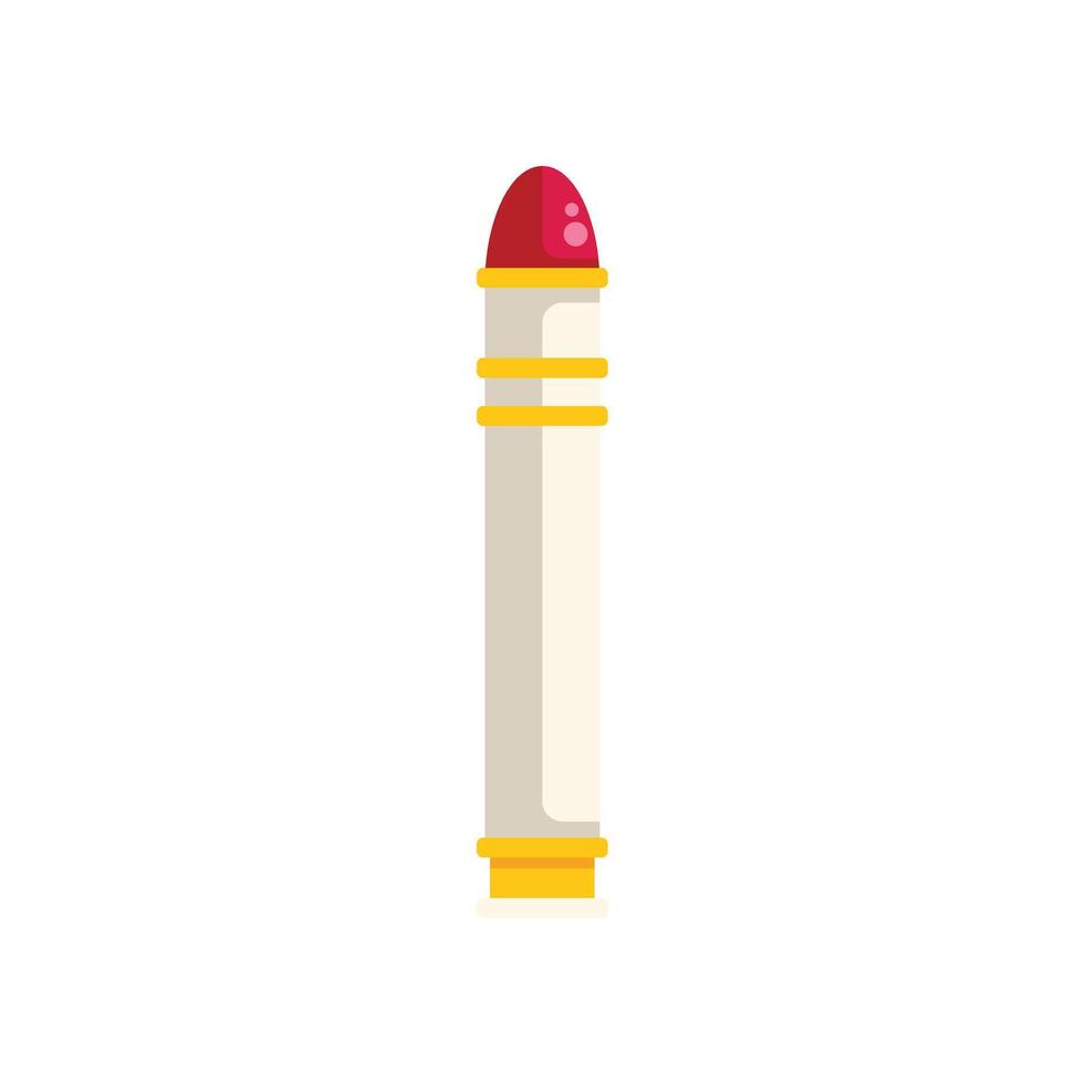 Intercontinental ballistic missile standing on guard with red warhead vector