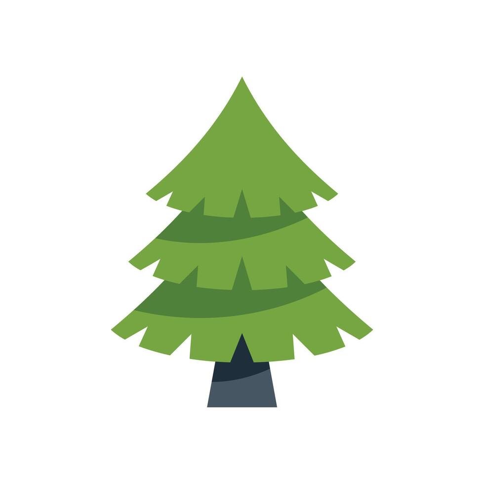 Green stylized christmas tree standing on white background vector