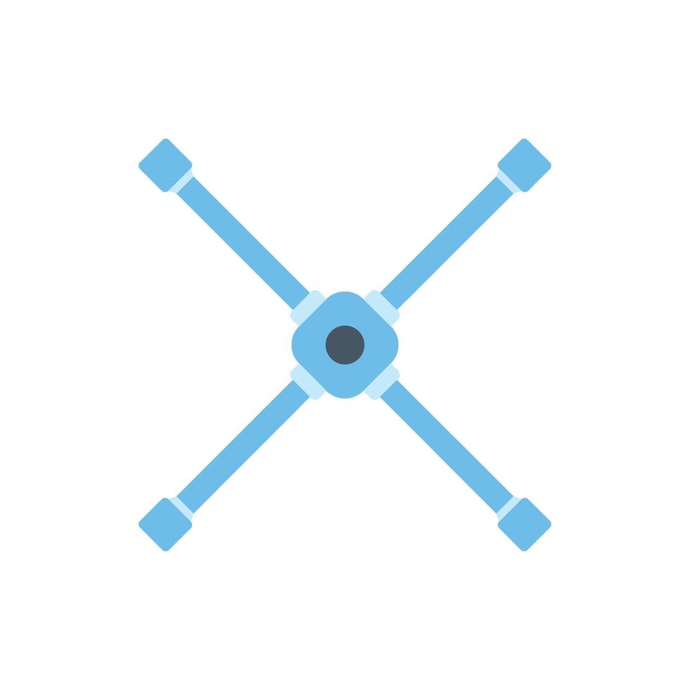 Cross wrench icon representing mechanical work vector