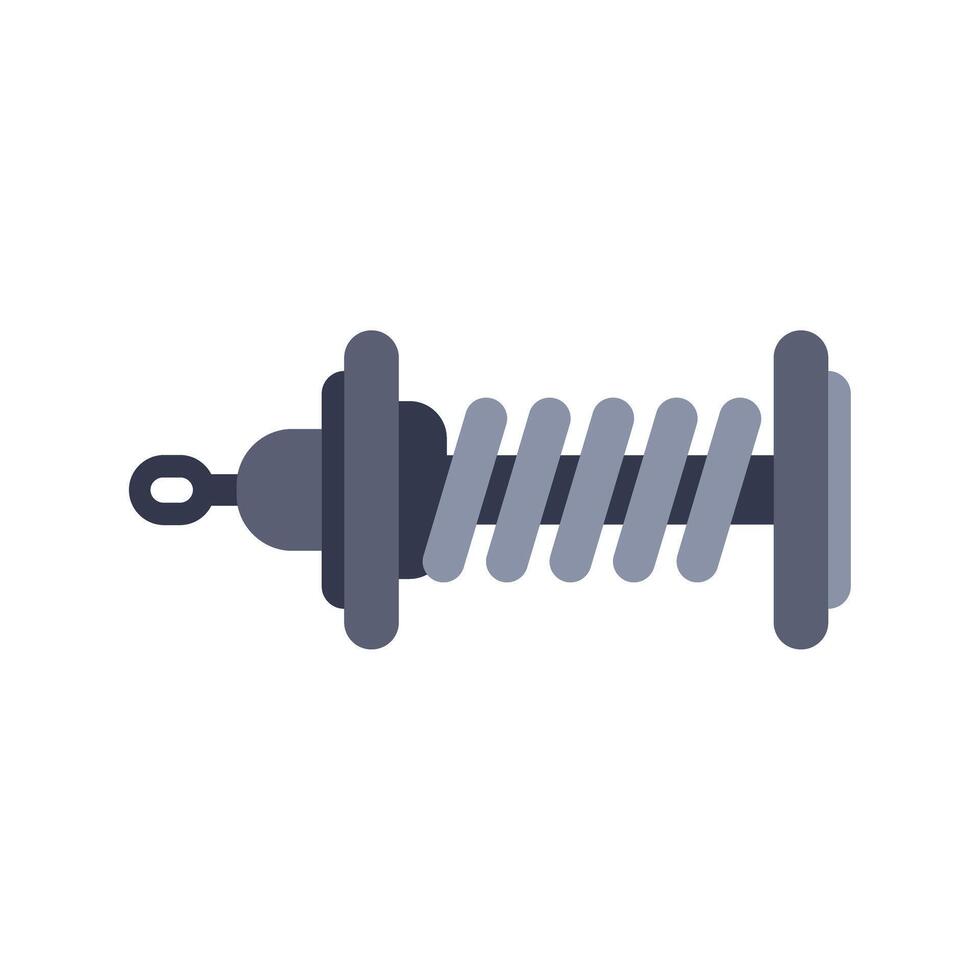 Shock absorber with metal spring for car suspension repairing vector