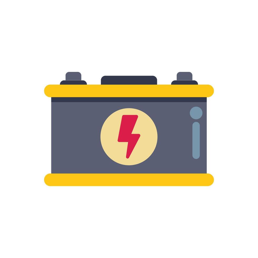 Car battery providing electrical power to start engine vector