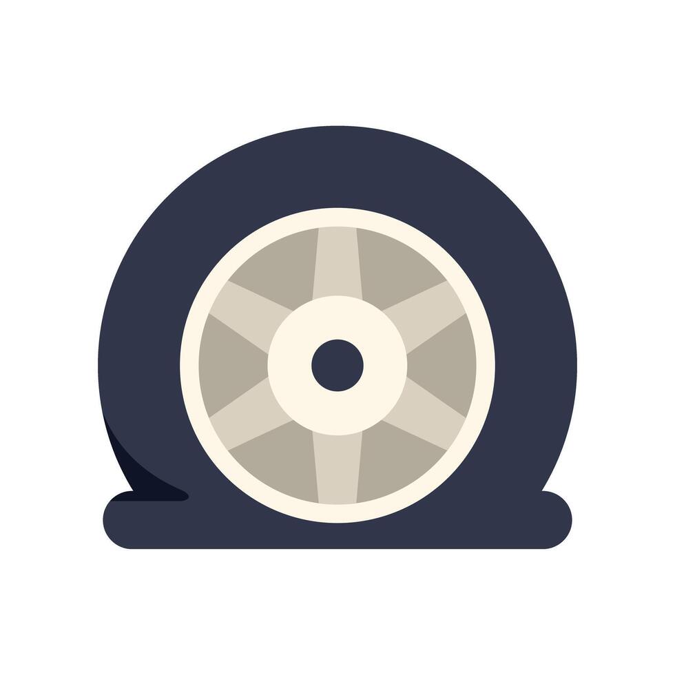 Flat tire showing need for roadside assistance vector