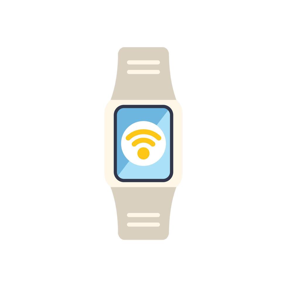 Smartwatch displaying wifi symbol for wireless connection vector