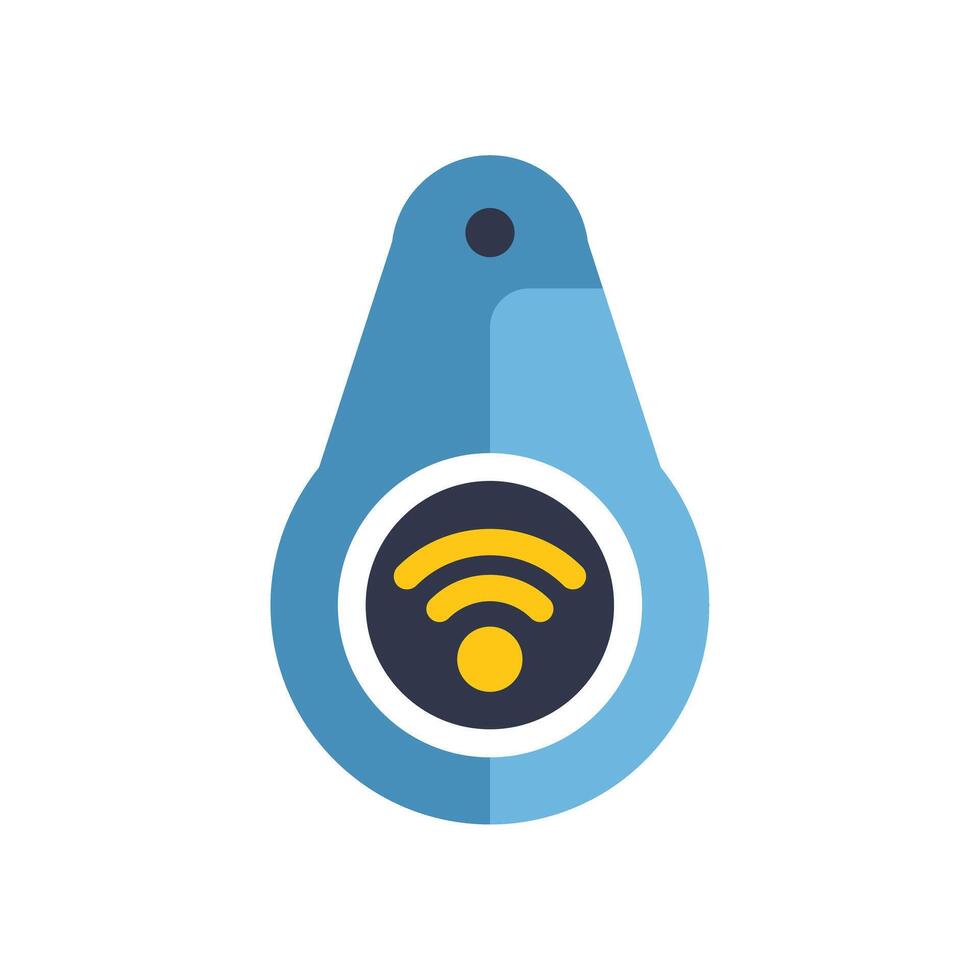 Blue wireless key fob showing wifi symbol vector