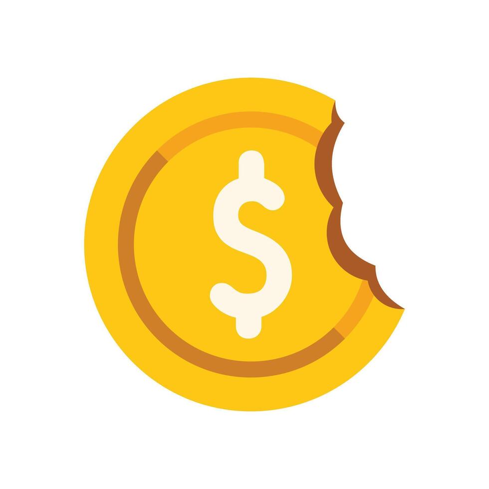 Big bite showing inflation eating away at dollar coin value vector