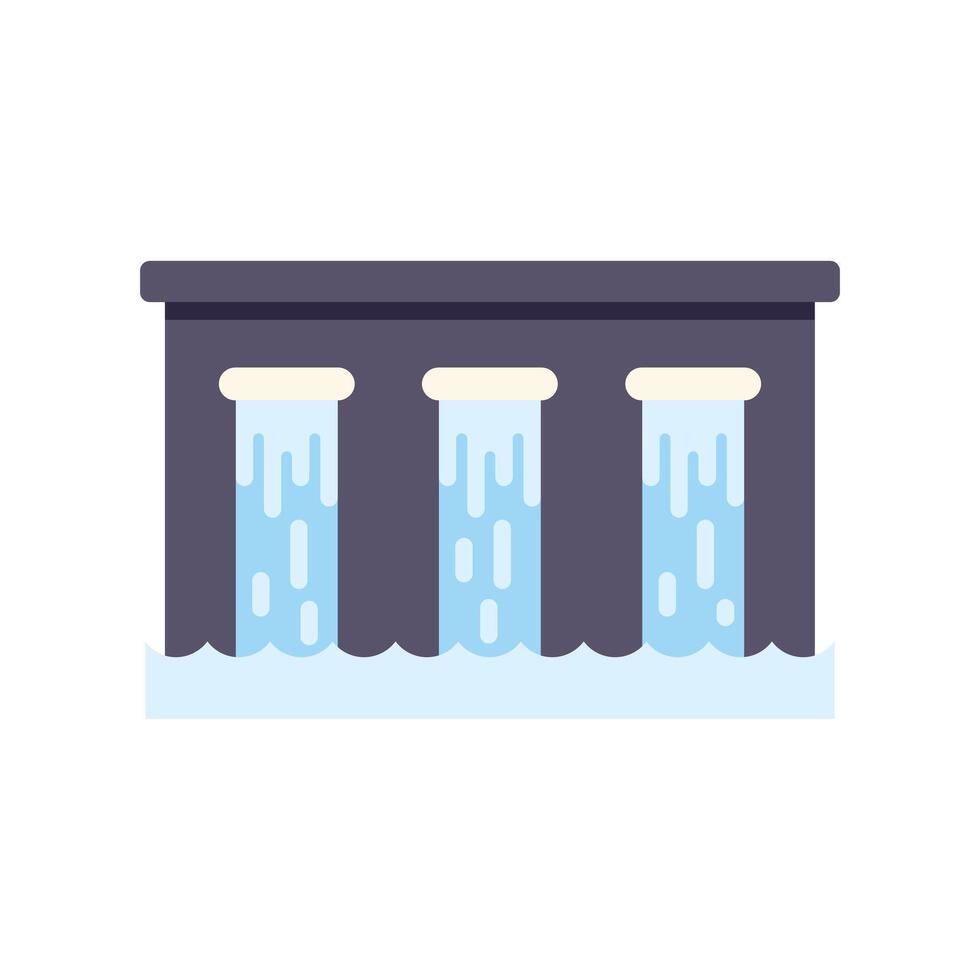 Hydroelectric power plant generating clean energy from water vector